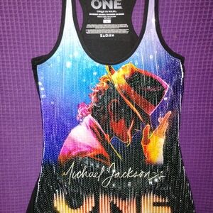 The Big One Michael Jackson Graphic Tank Top - Black, Blue, Pink